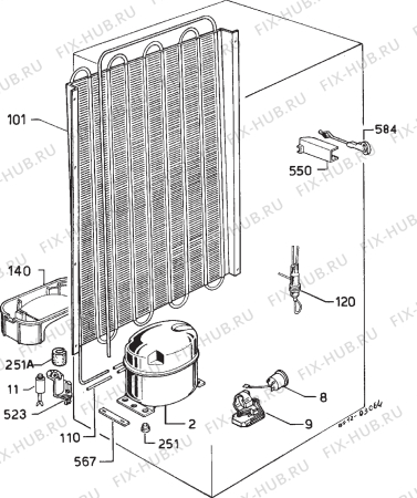 Взрыв-схема холодильника Arthurmartinelux AR2323I-1 - Схема узла Cooling system 017