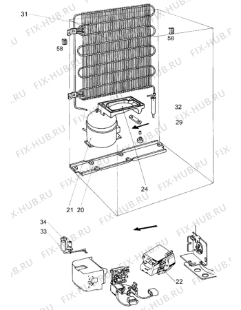 Взрыв-схема холодильника Privileg 665619_4838 - Схема узла Cooling system 017