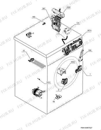 Схема №4 L61472FL с изображением Микромодуль для стиральной машины Aeg 973914530571004