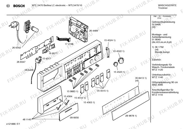 Схема №2 WTL5470NL Berlina LC electronic с изображением Вкладыш в панель для сушильной машины Bosch 00358413