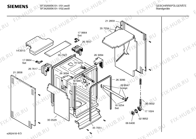 Взрыв-схема посудомоечной машины Siemens SF33200SK - Схема узла 03