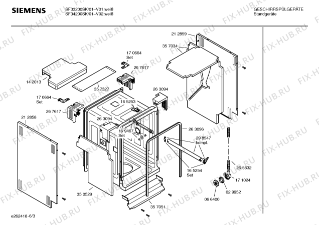 Схема №3 SF33200SK с изображением Передняя панель для посудомойки Siemens 00357415