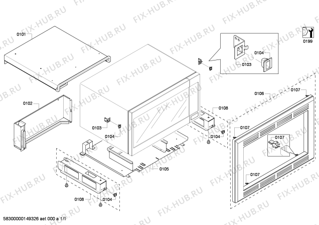Схема №1 MCT30JS с изображением Рамка для духового шкафа Bosch 00742538