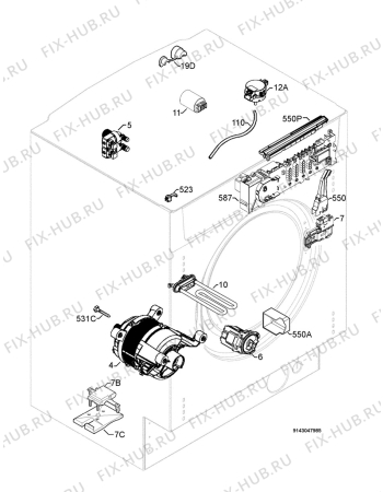 Взрыв-схема стиральной машины Privileg 00396574_21119 - Схема узла Electrical equipment 268