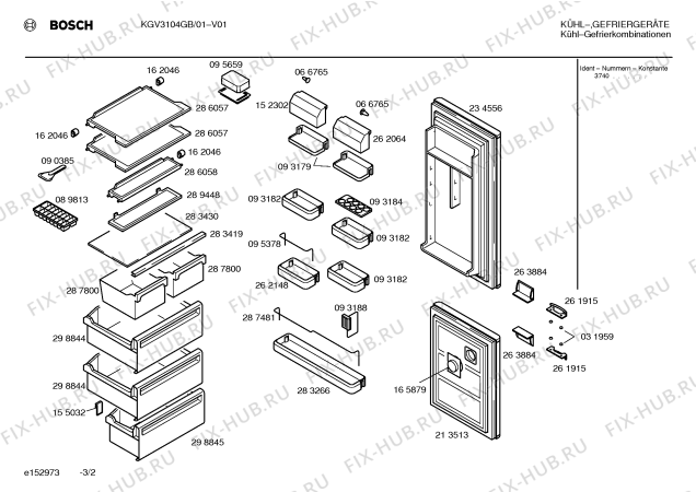 Взрыв-схема холодильника Bosch KGV3104GB - Схема узла 02