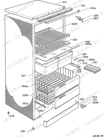 Взрыв-схема холодильника Zanussi FF618/8 - Схема узла Housing 001
