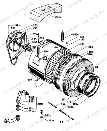 Взрыв-схема стиральной машины Electrolux WH275 - Схема узла W30 Drum C