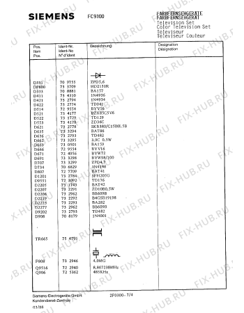 Взрыв-схема телевизора Siemens FC9100 - Схема узла 04