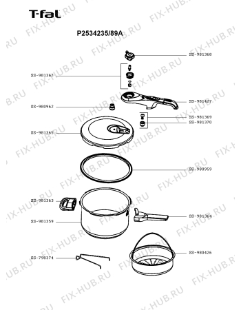 Схема №1 P2534235/89A с изображением Котелка Seb SS-981427