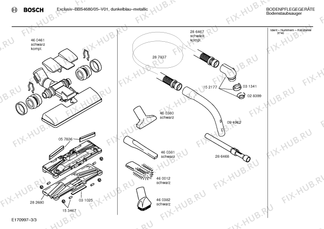 Взрыв-схема пылесоса Bosch BBS4680 EXCLUSIV - Схема узла 03