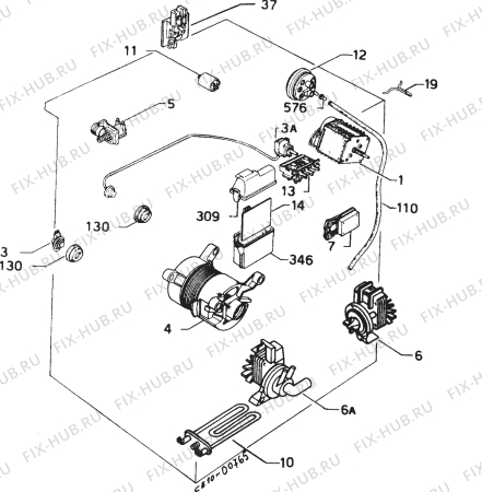 Взрыв-схема стиральной машины Zanussi ZF850JX - Схема узла Electrical equipment 268