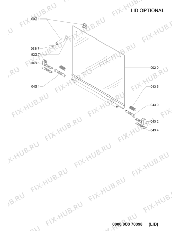 Схема №1 BDK60ARBNA с изображением Затычка для духового шкафа Whirlpool 480121100694