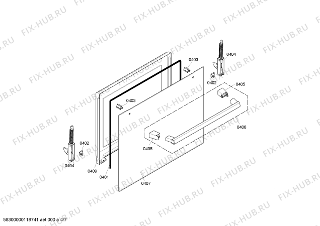 Взрыв-схема плиты (духовки) Bosch HLN122020E - Схема узла 04