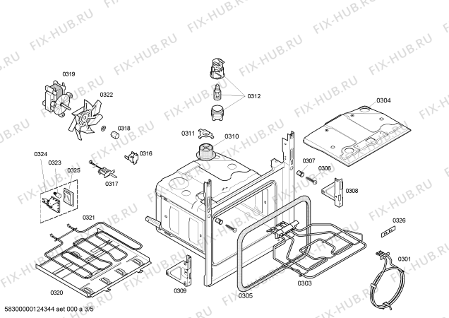 Взрыв-схема плиты (духовки) Bosch HBN564551E horno bosch ind.multf.inox.e2.pta_carr - Схема узла 03