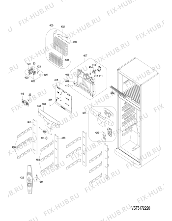 Взрыв-схема холодильника Hotpoint-Ariston MTZ611NFHA (F054060) - Схема узла