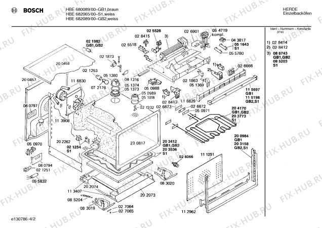 Схема №4 0750462002 HBE6700 с изображением Стеклянная полка для электропечи Bosch 00202813