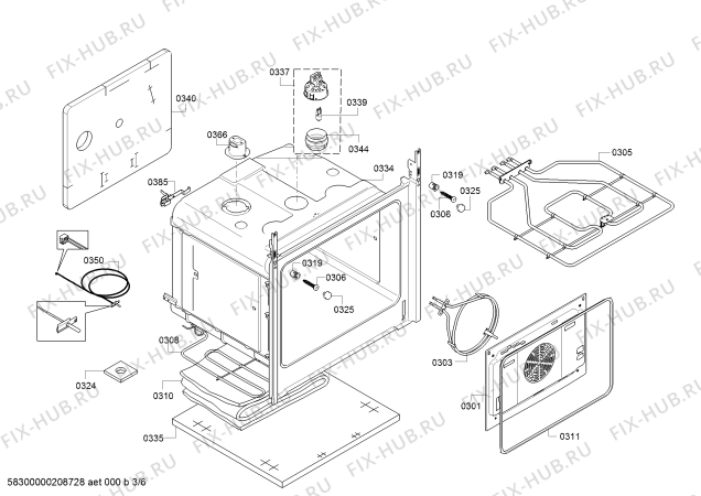 Взрыв-схема плиты (духовки) Bosch HBJ133BR0W - Схема узла 03