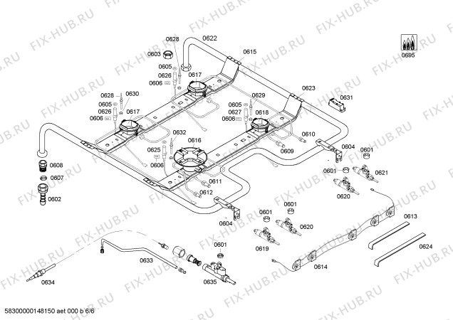 Схема №5 HGG34W365R с изображением Панель управления для электропечи Bosch 00700678