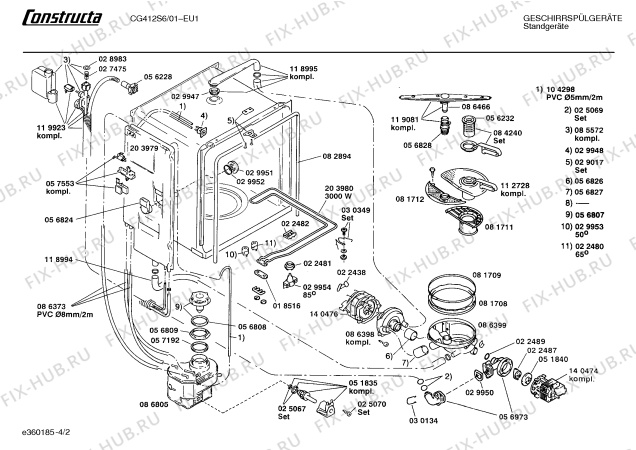 Схема №2 CG310S2II CG310 с изображением Переключатель для электропосудомоечной машины Bosch 00057449