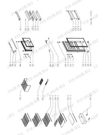 Схема №2 DPO 227/G/BS с изображением Корпусная деталь для холодильной камеры Whirlpool 481945299615