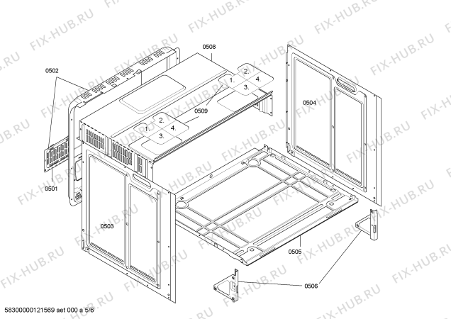Схема №4 HE230510C с изображением Панель управления для плиты (духовки) Siemens 00663363