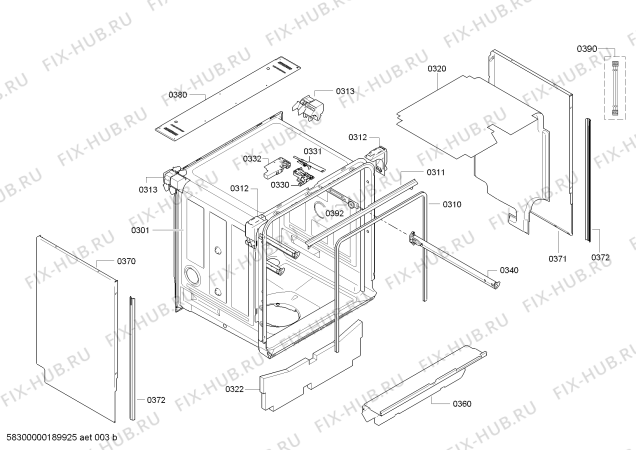 Взрыв-схема посудомоечной машины Bosch SMI63N12EU SuperSilence - Схема узла 03