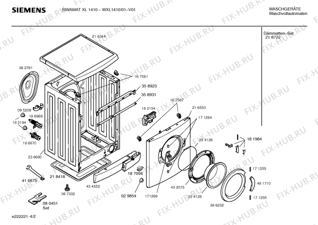 Схема №3 WXL1410 SIWAMAT XL 1410 с изображением Инструкция по установке и эксплуатации для стиральной машины Siemens 00587116