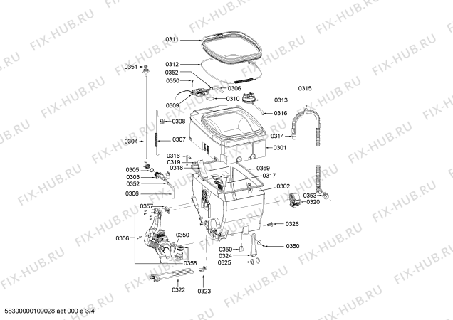 Схема №3 3TL930CM Balay TL930CM с изображением Заливной шланг для стиральной машины Bosch 00427354