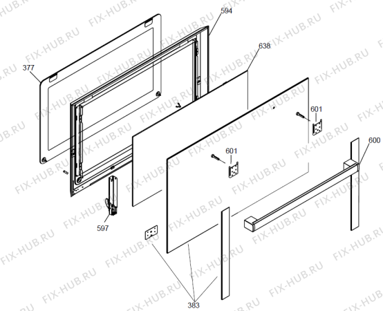 Взрыв-схема плиты (духовки) Gorenje BOW3300AX (337498, GAS) - Схема узла 04