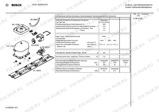 Схема №4 KGU4020NE с изображением Клапан для холодильника Bosch 00266674