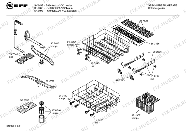 Схема №4 S4943B1 Art.: SK 540A с изображением Вкладыш в панель для электропосудомоечной машины Bosch 00357229