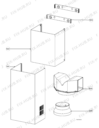 Взрыв-схема вытяжки Zanussi ZHC70X - Схема узла Section 4