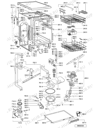 Схема №1 ADP 5962 WH с изображением Панель для электропосудомоечной машины Whirlpool 481245371955