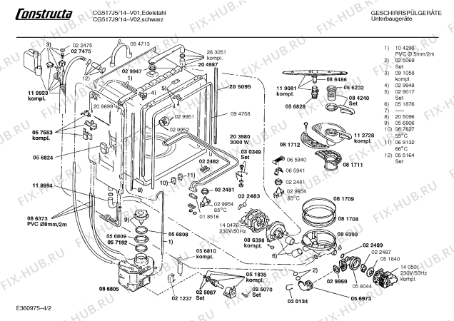 Схема №3 CG517J9 с изображением Панель для электропосудомоечной машины Bosch 00287107