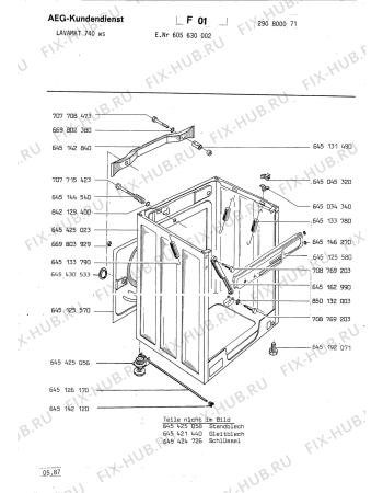 Взрыв-схема стиральной машины Aeg LAV740 WS - Схема узла Housing 001