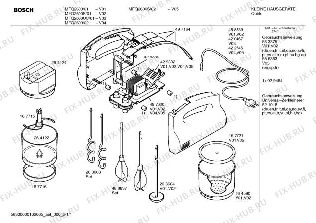 Схема №1 MFQ1951 Turbofix с изображением Инструкция по эксплуатации для бленды Bosch 00521018