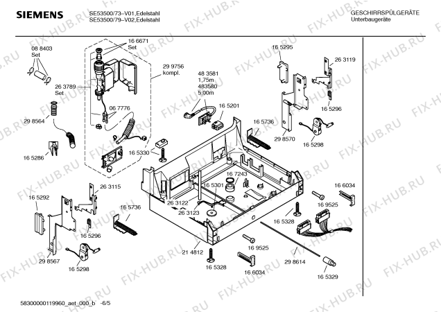 Схема №2 SE53500 с изображением Инструкция по эксплуатации для электропосудомоечной машины Siemens 00585715