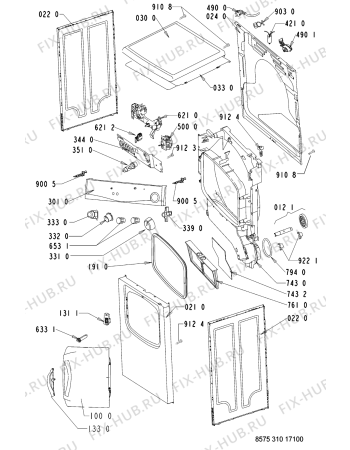 Схема №1 AWZ 310 с изображением Обшивка для сушильной машины Whirlpool 481245214527
