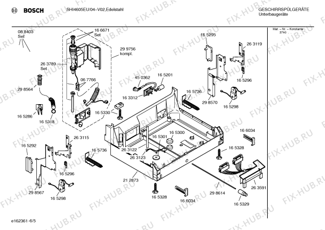 Схема №2 SHI4605EU Silence comfort с изображением Передняя панель для посудомоечной машины Bosch 00350265