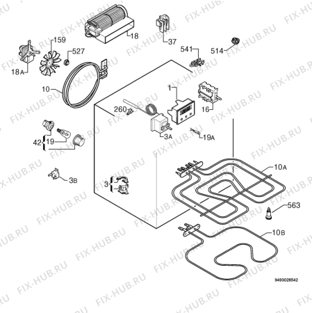 Взрыв-схема плиты (духовки) Privileg 571735_60395 - Схема узла Electrical equipment 268