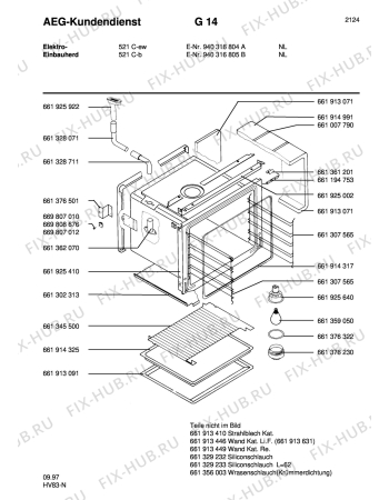 Взрыв-схема плиты (духовки) Aeg 521C-B NL - Схема узла Section1