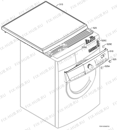 Взрыв-схема стиральной машины Zanussi ZWH7140P - Схема узла Command panel 037