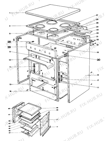 Взрыв-схема холодильника Zanussi ZA5510BL - Схема узла Housing 001