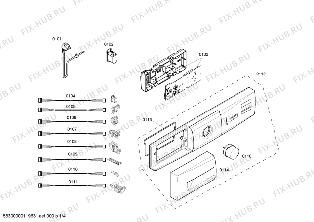 Схема №1 3TS945A с изображением Панель управления для стиралки Bosch 00661807