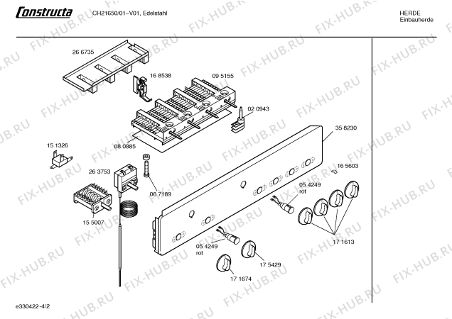 Взрыв-схема плиты (духовки) Constructa CH21650 - Схема узла 02