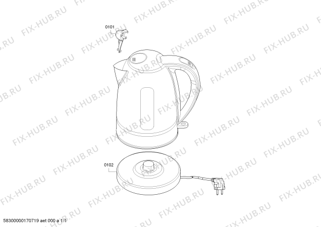 Схема №1 TW7902GB Wasserkocher Edelstahl с изображением Фильтр для чайника (термопота) Siemens 00628776