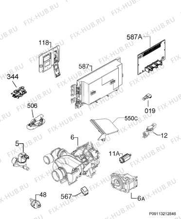 Взрыв-схема посудомоечной машины Frigidaire Gallery FGID2474QB7B - Схема узла Electrical equipment 268