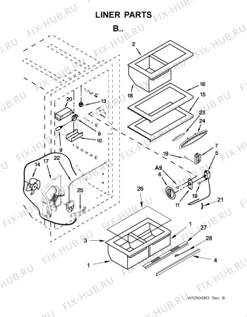 Схема №4 5VEL88TRAS с изображением Винтик для холодильника Whirlpool 482000013270