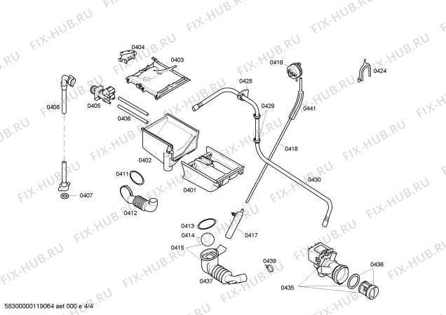 Взрыв-схема стиральной машины Bosch WAE22460AU - Схема узла 04