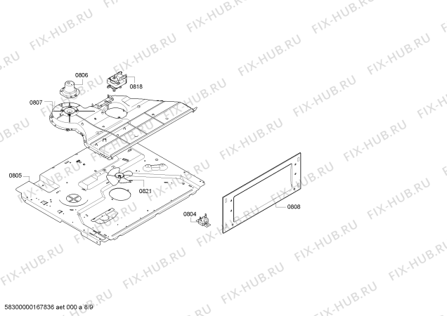 Схема №6 U15M52N3GB с изображением Панель управления для плиты (духовки) Bosch 00743048